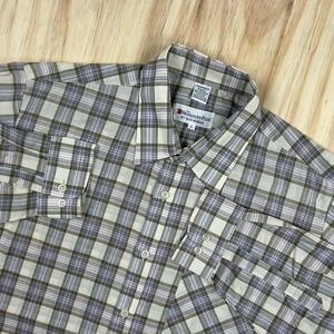 VTG Weekender Plaid Bud Berma Large Perm Press Plaid Rockability Purple Green‎